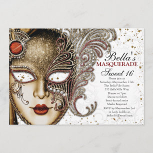 Quinceanera Masquerade Anniversaire Invitations