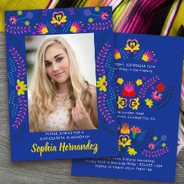 Quinceanera Mexican Fiesta Party Royal Blue Foto Einladung