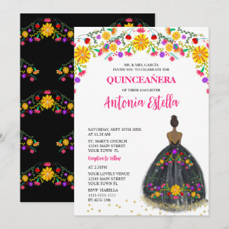 Quinceanera Mexican Fiesta Princess Dress Einladung