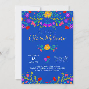 Quinceanera mexikanische Fiesta farbenfrohe Blume Einladung