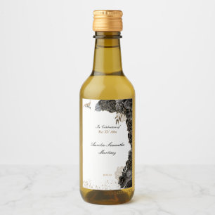Quinceañera Mini Wein Flaschen Etiketten Schwarz u