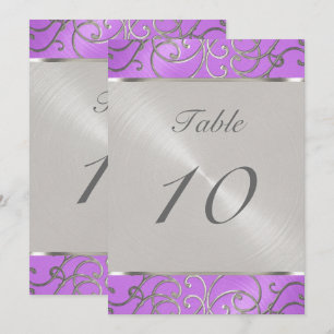 Quinceanera Orchid Lila Silver Filigree Wirbel Einladung