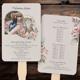 Quinceanera Orden der Ereignisse Boho Blumenstiefe Fächer