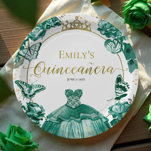 Quinceanera Paper Teller Emerald Green Dress