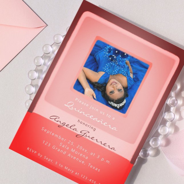 Quinceañera-Party Einladung mit Foto (Von Creator hochgeladen)