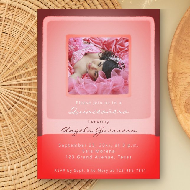 Quinceañera-Party Einladung mit Foto (Von Creator hochgeladen)