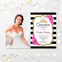 Quinceanera Party mit Foto - Rosa Schwarz