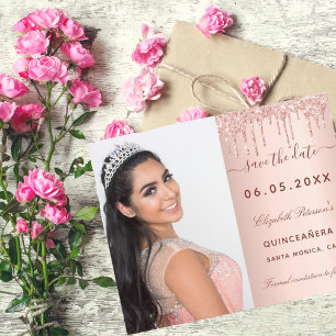 Quinceanera photo du rose QR Enregistrer la carte 