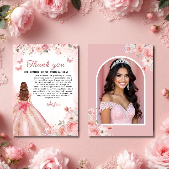 Quinceañera Photo Rose rose pâle Merci Floral (Créateur téléchargé)
