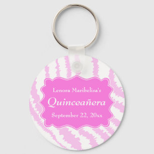 Quinceanera Pink Zebra Print Muster Schlüsselanhänger