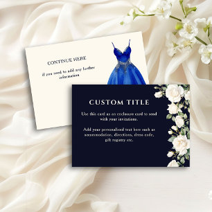 Quinceanera Princess Dress and Rose Blue Custom Begleitkarte