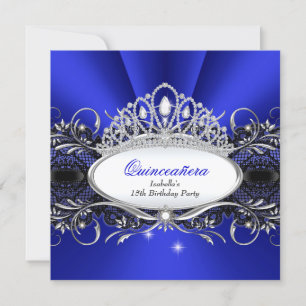QUINCEANERA Prinzessin Royal Blau Diamant Tiara Sp Einladung