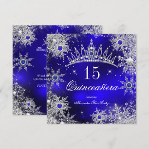 Quinceanera Prinzessin Royal Blau Schneeflocke Tia Einladung