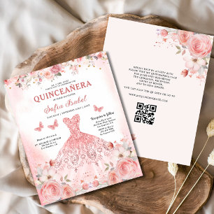 Quinceañera QR Code Rosa Rose Blüte