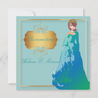 Quinceañera/Quince años princess/aquamarin Einladung