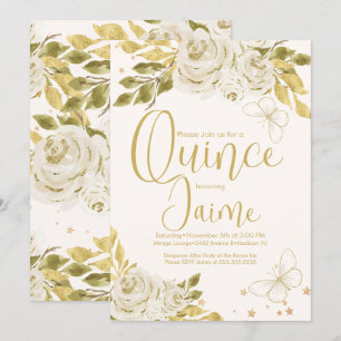 Quinceanera Quince Wasserfarbe Schmetterlinge Elfe Einladung