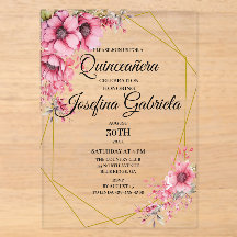Quinceanera rosa floral
