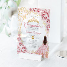 Quinceanera Rosa Gold Floral