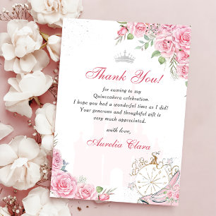 Quinceanera-Rosé-Blumenkrone-Dankeskarten Einladung