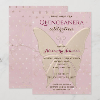 Quinceanera Rose Gold 15. Geburtstag Einladung