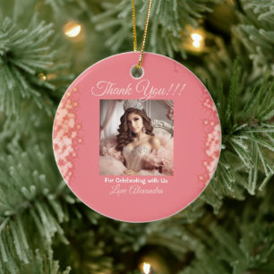Quinceanera Rose Gold Princess Foto Keramik Ornament