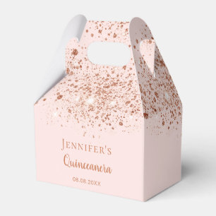 Quinceanera Rose Gold Rosa Danke Geschenkschachtel