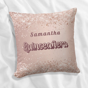 Quinceanera Rose Goldname Kissen
