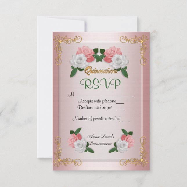 Quinceanera RSVP-Karte RSVP Karte (Vorderseite)