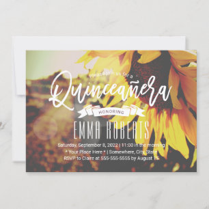Quinceanera Rustic Sonnenblume Girl 15. Geburtstag Einladung