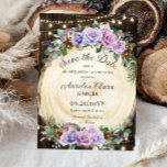 Quinceañera Rustikaler Lila Blumenwald Save The Date<br><div class="desc">Personalisieren Sie diese skurrile bezauberte Waldquinceañera Geburtstagskarte Save the Date mit Ihrer eigenen Formulierung einfach und schnell,  einfach drücken Sie die Schaltfläche Anpassen,  um den Stil und die Platzierung des Textes weiter zu ordnen und zu formatieren. Passende Artikel im Shop erhältlich! c) Das glückliche Cat Studio</div>