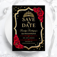 Quinceanera Schwarz Rot Gold