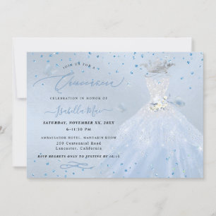 Quinceanera Silver Blue Quinceanera Dress Einladung