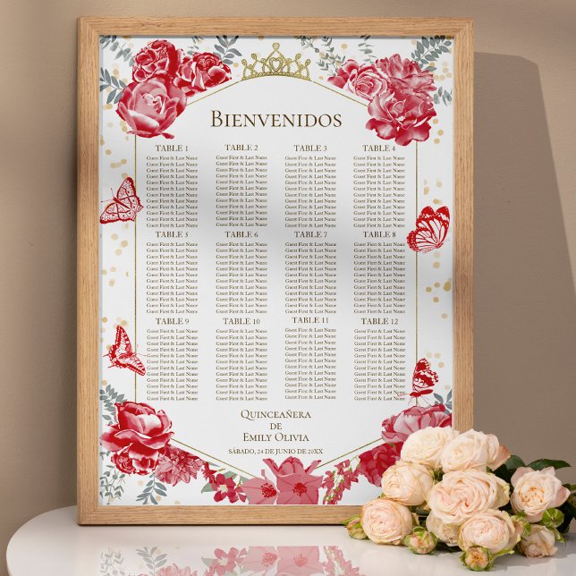 Quinceanera Spanisch Seating Chart signieren Schme Poster (Von Creator hochgeladen)