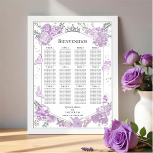 Quinceanera Spanisch Seating Chart signieren Schme Poster