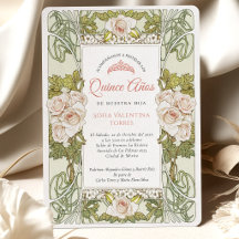 Quinceañera Spanische Sage Grün Rosa