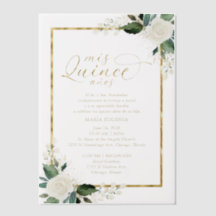Quinceanera Spanish Wording Pink Gold