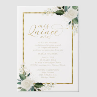 Quinceanera Spanish Wording Pink Gold