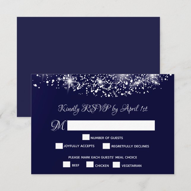 Quinceañera Starry Night Sky RSVP Karte (Vorne/Hinten)