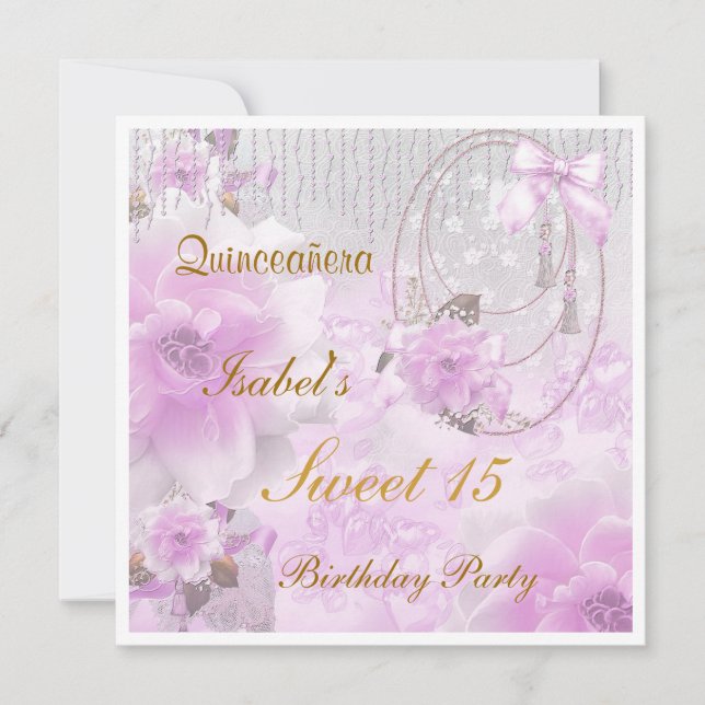 Quinceanera Sweet 15 Anniversaire Invitation (Devant)