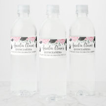 Quinceañera Sweet 16 Birthday Black Pink Floral