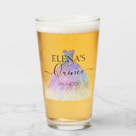 Quinceañera Tall Glass Gastgeschenk Personalisiert Glas