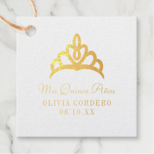 Quinceañera Tiara Foil Geschenkanhänger