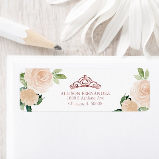 Quinceanera Tiara Rose Gold Rosa Rosa (Insitu)