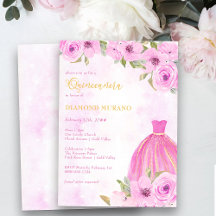 Quinceanera und Mass Rosa und Gold Blumenprinzess