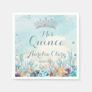 Quinceañera Unter dem Meer Strand Muscheln Koralle Serviette