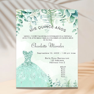 Quinceanera verzauberte Waldfarnen kleiden Haushal Flyer
