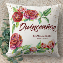 Quinceanera Vintage Rote Rosen Personalisiert
