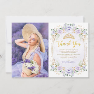 Quinceañera violet 15ème anniversaire Carte de rem