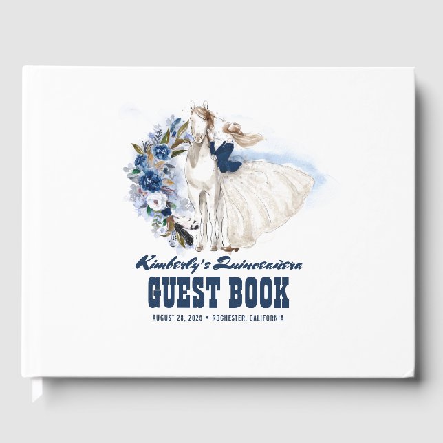 Quinceanera Western Country Gästebuch (Vorderseite)