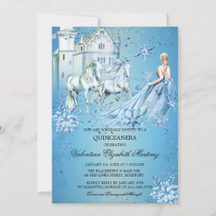 Quinceanera Winter Wonderland Princess Einladung